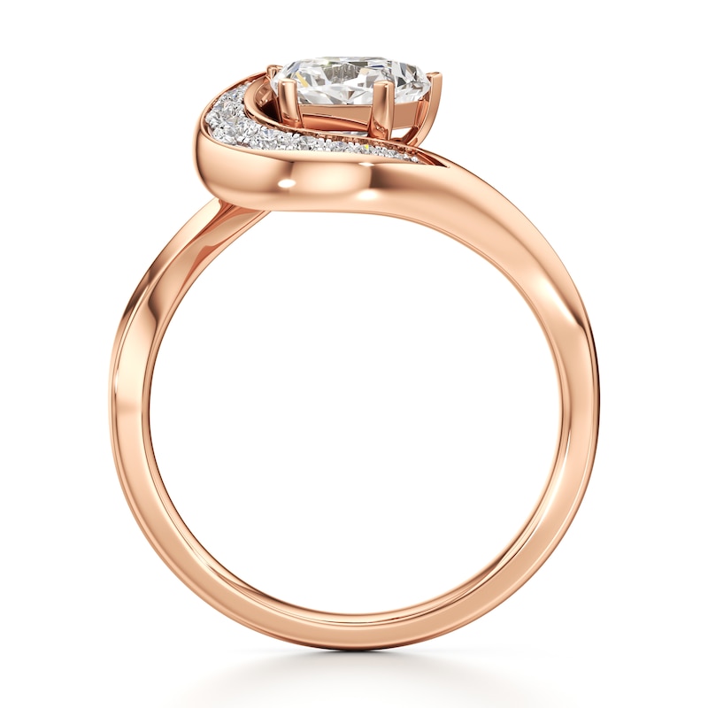 Main Image 2 of J'Lure Pentagon Brilliant-Cut Lab-Grown Diamond Engagement Ring 1 ct tw 18K Rose Gold