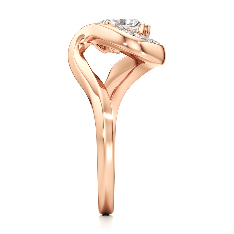 Main Image 3 of J'Lure Pentagon Brilliant-Cut Lab-Grown Diamond Engagement Ring 1 ct tw 18K Rose Gold