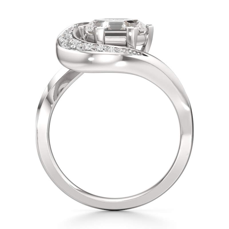 Main Image 2 of J'Lure Hexagon Step-Cut Lab-Grown Diamond Engagement Ring 2 ct tw 18K White Gold