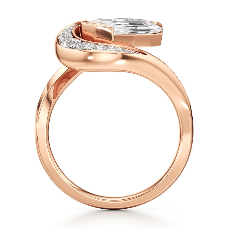 Main Image 2 of J'Lure Oval Portrait-Cut Lab-Grown Diamond Engagement Ring 2 ct tw 18K Rose Gold