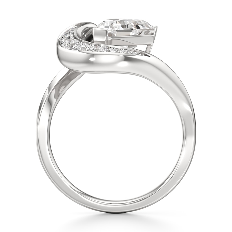Main Image 2 of J'Lure Shield Step-Cut Lab-Grown Diamond Engagement Ring 2 ct tw 18K White Gold
