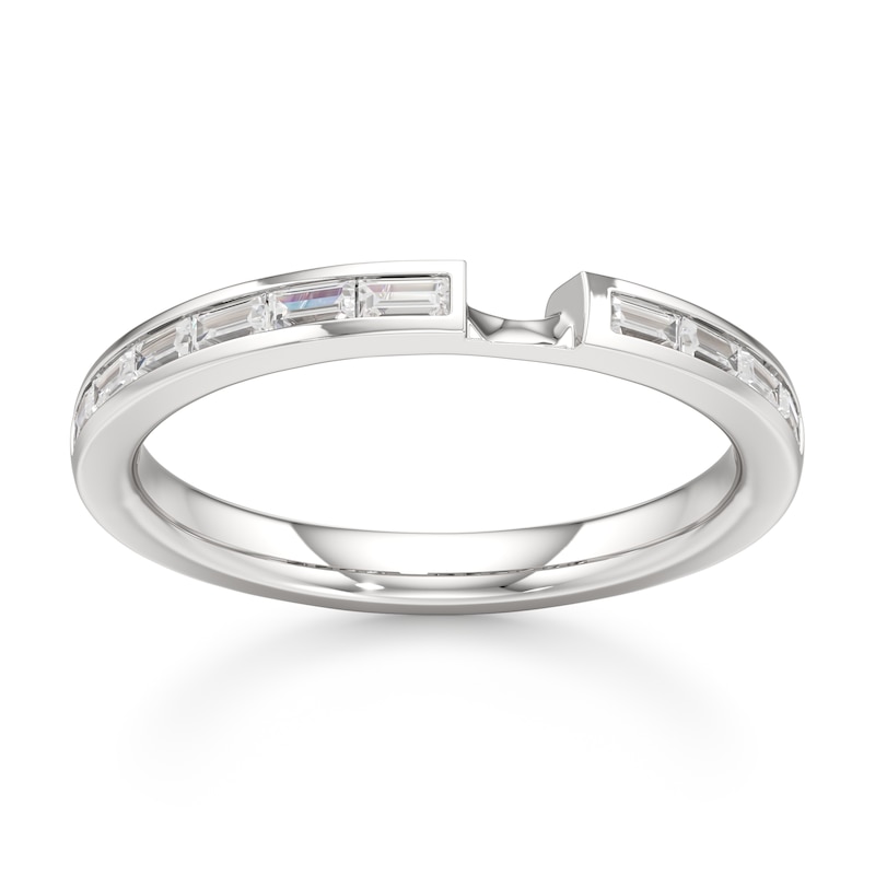 Main Image 1 of J'Lure Baguette-Cut Lab-Grown Diamond Contour Wedding Band 3/8 ct tw 18K White Gold