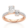 Thumbnail Image 1 of J'Lure Imperial-Emerald Step-Cut Two-Stone Lab-Grown Diamond Engagement Ring 1-3/4 ct tw 18K Rose Gold