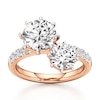 Thumbnail Image 1 of J'Lure Octagon Brilliant-Cut Two-Stone Lab-Grown Diamond Engagement Ring 3-1/3 ct tw 18K Rose Gold