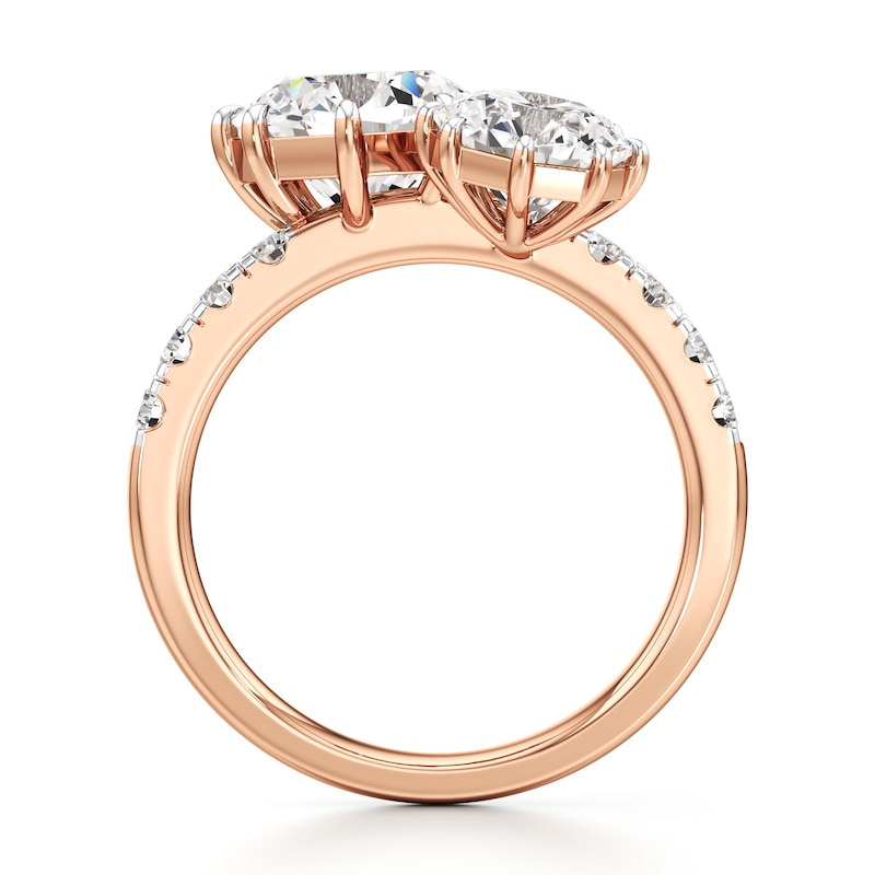 Main Image 2 of J'Lure Octagon Brilliant-Cut Two-Stone Lab-Grown Diamond Engagement Ring 3-1/3 ct tw 18K Rose Gold