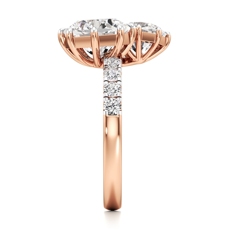 Main Image 3 of J'Lure Octagon Brilliant-Cut Two-Stone Lab-Grown Diamond Engagement Ring 3-1/3 ct tw 18K Rose Gold