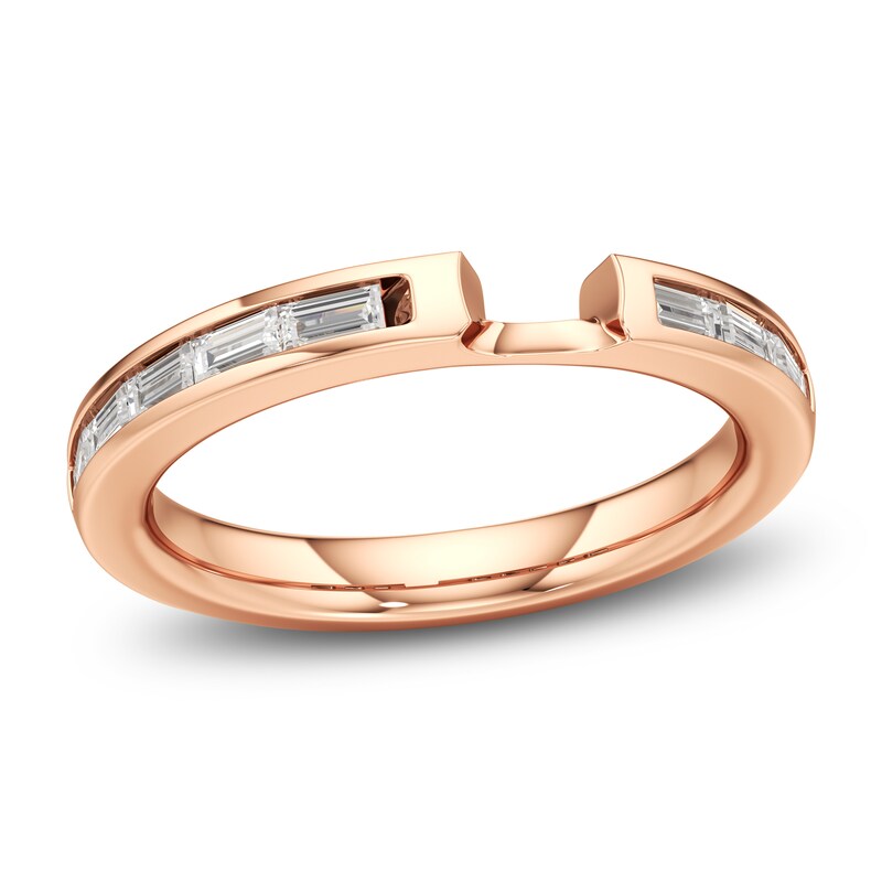 Main Image 1 of J'Lure Baguette-Cut Lab-Grown Diamond Contour Wedding Band 3/8 ct tw 18K Rose Gold