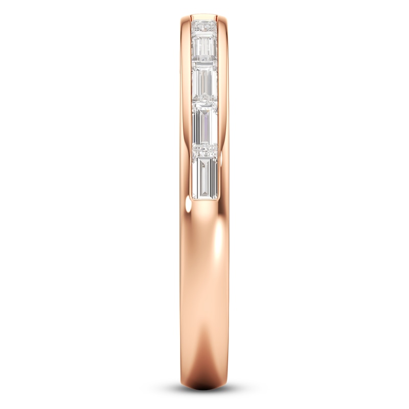 Main Image 3 of J'Lure Baguette-Cut Lab-Grown Diamond Contour Wedding Band 3/8 ct tw 18K Rose Gold