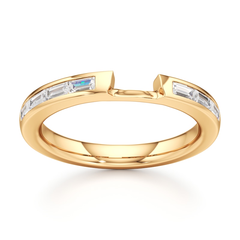 Main Image 1 of J'Lure Baguette-Cut Lab-Grown Diamond Contour Wedding Band 1/3 ct tw 18K Yellow Gold