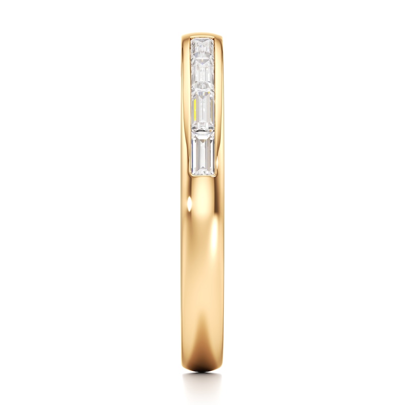Main Image 3 of J'Lure Baguette-Cut Lab-Grown Diamond Contour Wedding Band 1/3 ct tw 18K Yellow Gold