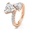 Thumbnail Image 4 of J'Lure Shield Step-Cut Two-Stone Lab-Grown Diamond Engagement Ring 4-5/8 ct tw 18K Rose Gold