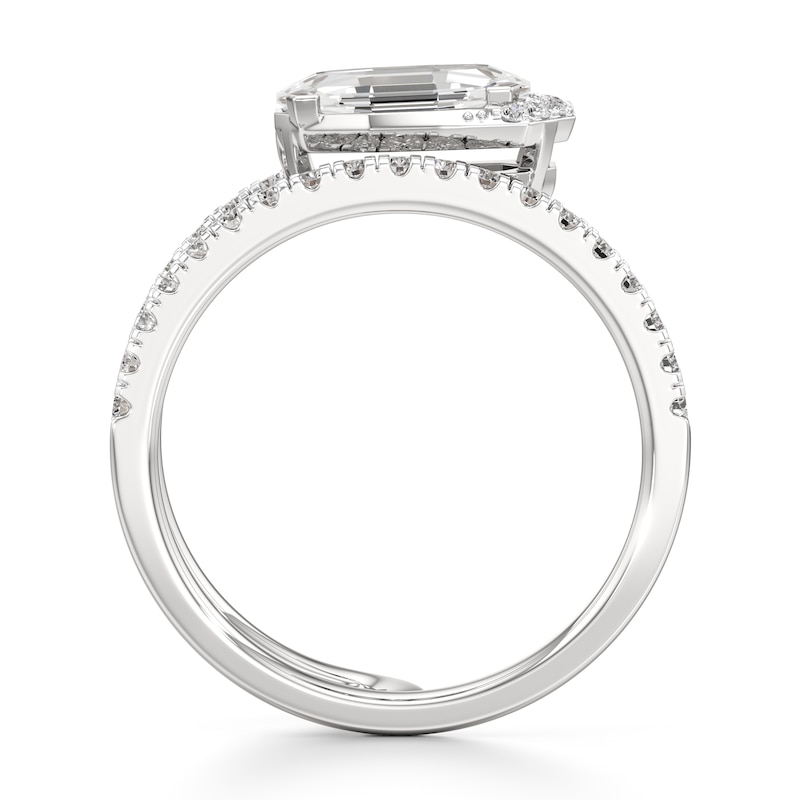 Main Image 2 of J'Lure Oval Portrait-Cut Lab-Grown Diamond Spiral Engagement Ring 1-1/3 ct tw 18K White Gold