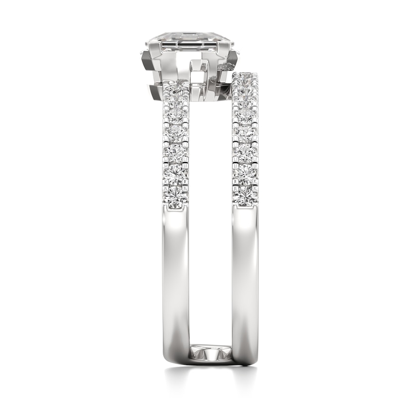 Main Image 3 of J'Lure Oval Portrait-Cut Lab-Grown Diamond Spiral Engagement Ring 1-1/3 ct tw 18K White Gold