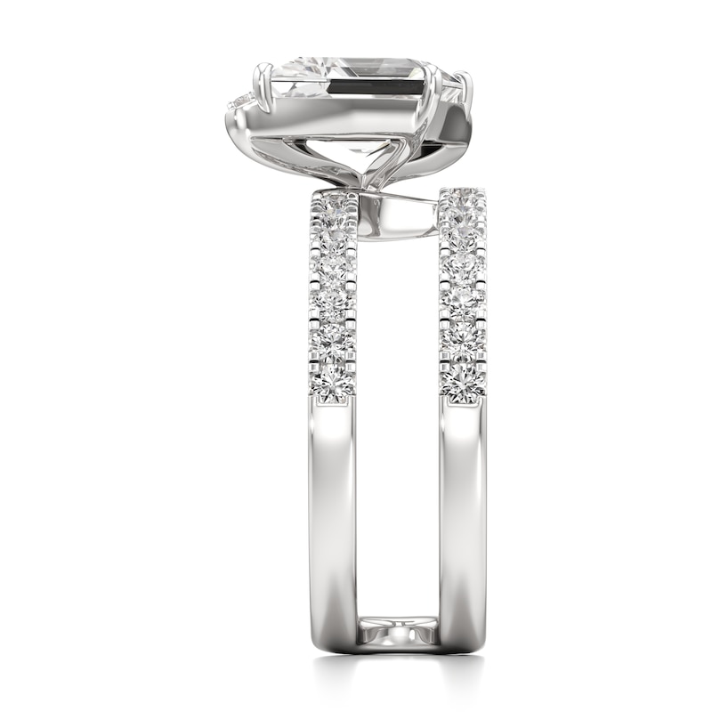 Main Image 3 of J'Lure Lozenge Step-Cut Lab-Created Diamond Spiral Engagement Ring 2-5/8 ct tw 18K White Gold