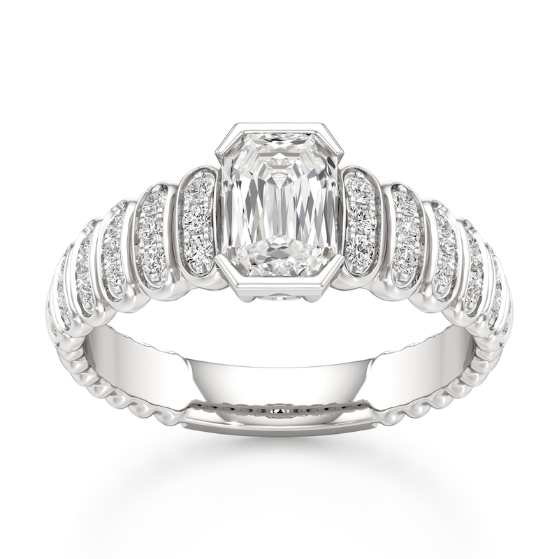 Main Image 1 of J'Lure Imperial-Emerald Step-Cut Lab-Created Diamond Engagement Ring 1-1/4 ct tw 18K White Gold