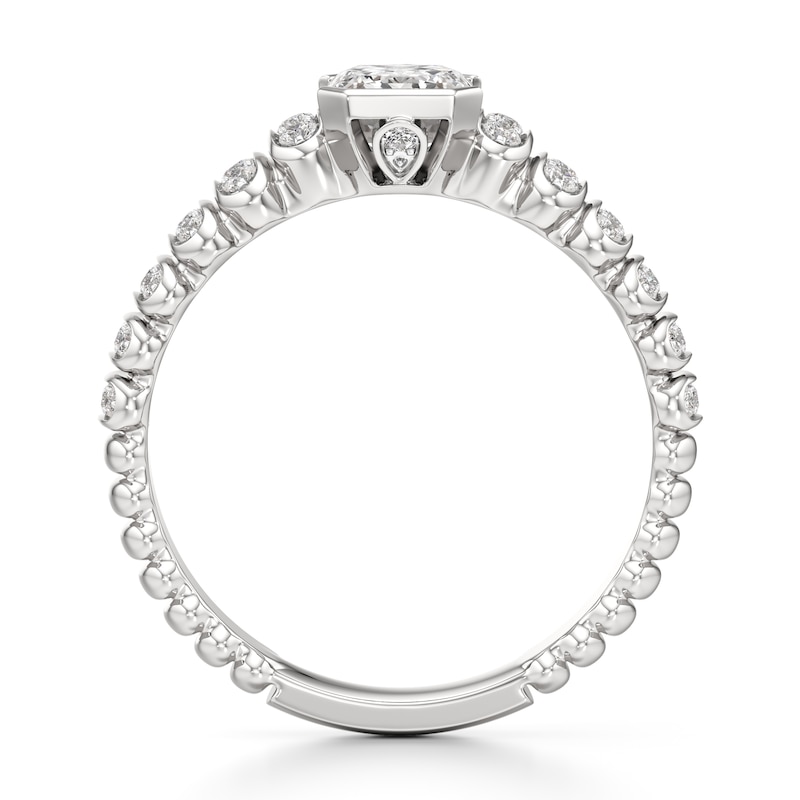 Main Image 2 of J'Lure Imperial-Emerald Step-Cut Lab-Created Diamond Engagement Ring 1-1/4 ct tw 18K White Gold