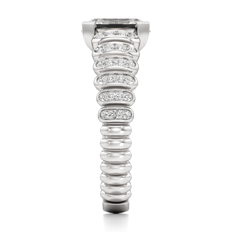 Main Image 3 of J'Lure Imperial-Emerald Step-Cut Lab-Created Diamond Engagement Ring 1-1/4 ct tw 18K White Gold