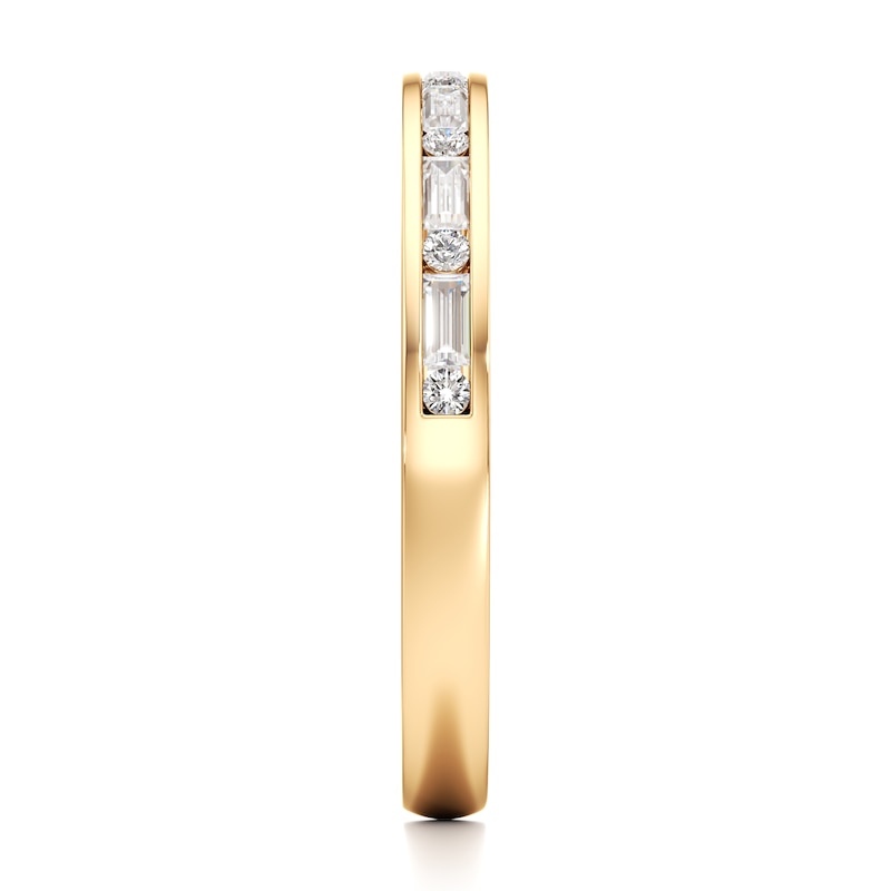 Main Image 3 of J'Lure Baguette & Round-Cut Lab-Grown Diamond Wedding Band 1/3 ct tw 18K Yellow Gold