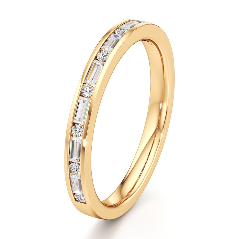 Main Image 4 of J'Lure Baguette & Round-Cut Lab-Grown Diamond Wedding Band 1/3 ct tw 18K Yellow Gold