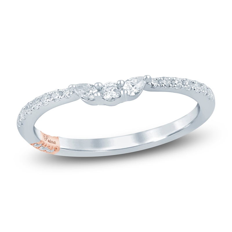Main Image 1 of Pnina Tornai Pear-Shaped & Round-Cut Diamond Anniversary Ring 1/4 ct tw 14K White Gold