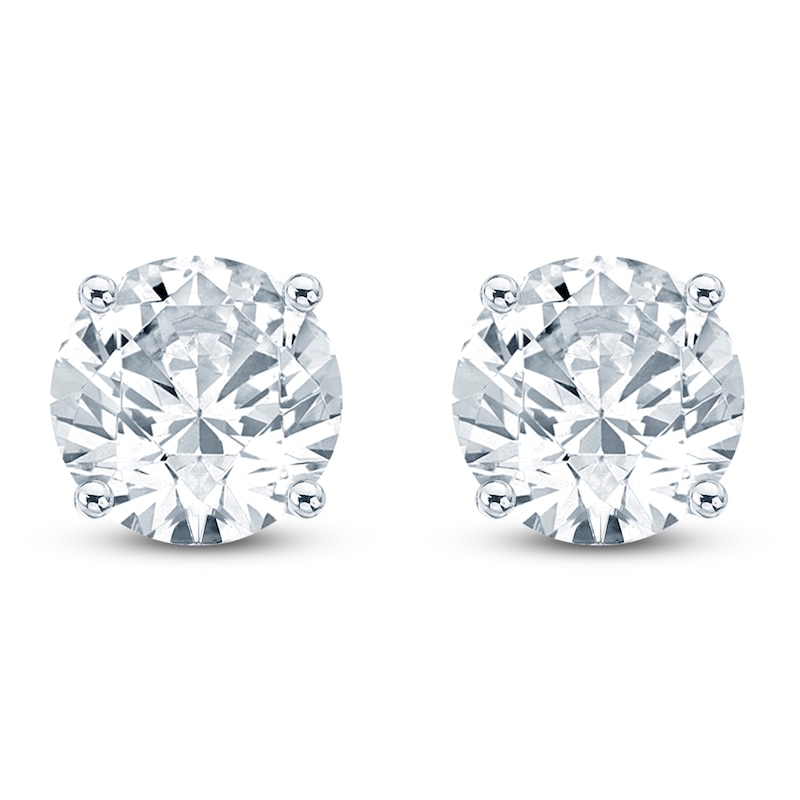 Main Image 2 of Pnina Tornai Round-Cut Lab-Grown Diamond Solitaire Stud Earrings 4 ct tw 14K White Gold (VS2/F)