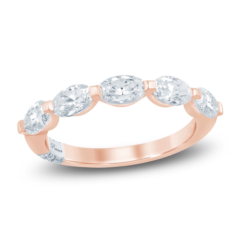 Main Image 1 of Pnina Tornai Oval-Cut Lab-Grown Diamond Five-Stone Anniversary Ring 1-1/2 ct tw 14K Rose Gold