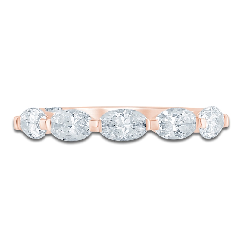 Main Image 3 of Pnina Tornai Oval-Cut Lab-Grown Diamond Five-Stone Anniversary Ring 1-1/2 ct tw 14K Rose Gold