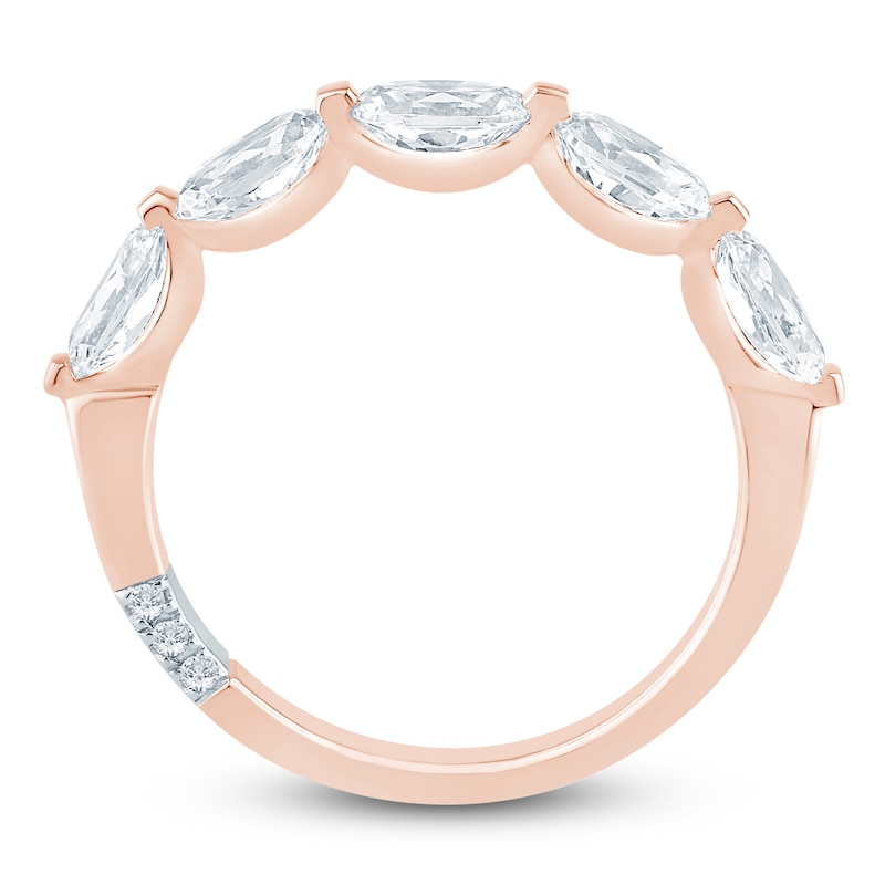 Main Image 4 of Pnina Tornai Oval-Cut Lab-Grown Diamond Five-Stone Anniversary Ring 1-1/2 ct tw 14K Rose Gold