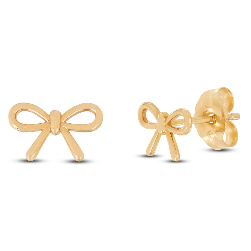 Main Image 2 of Children's Bow Stud Earrings 10K Yellow Gold