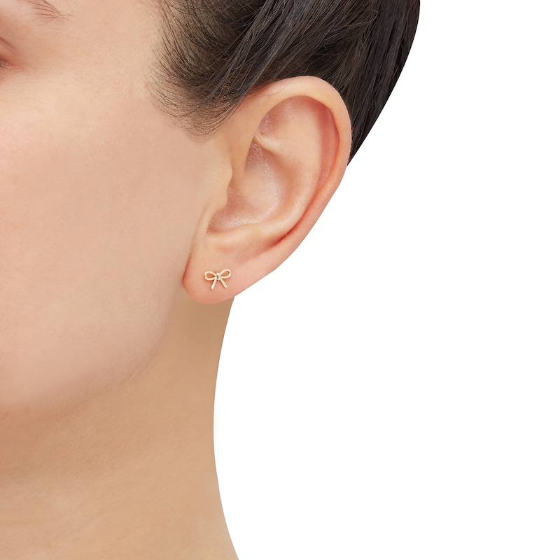 Main Image 4 of Children's Bow Stud Earrings 10K Yellow Gold