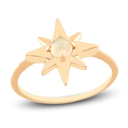 Natural Opal Star Ring 10K Yellow Gold