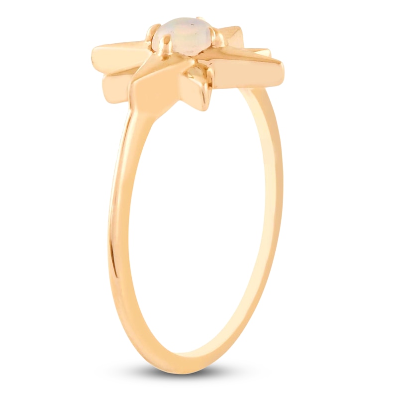 Main Image 2 of Natural Opal Star Ring 10K Yellow Gold