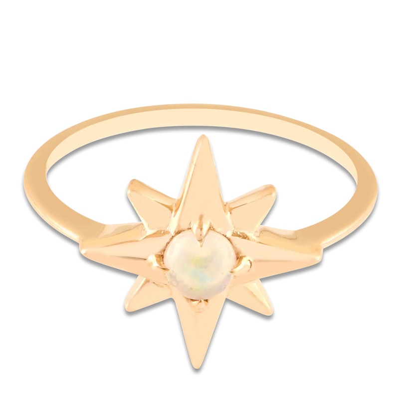 Main Image 3 of Natural Opal Star Ring 10K Yellow Gold