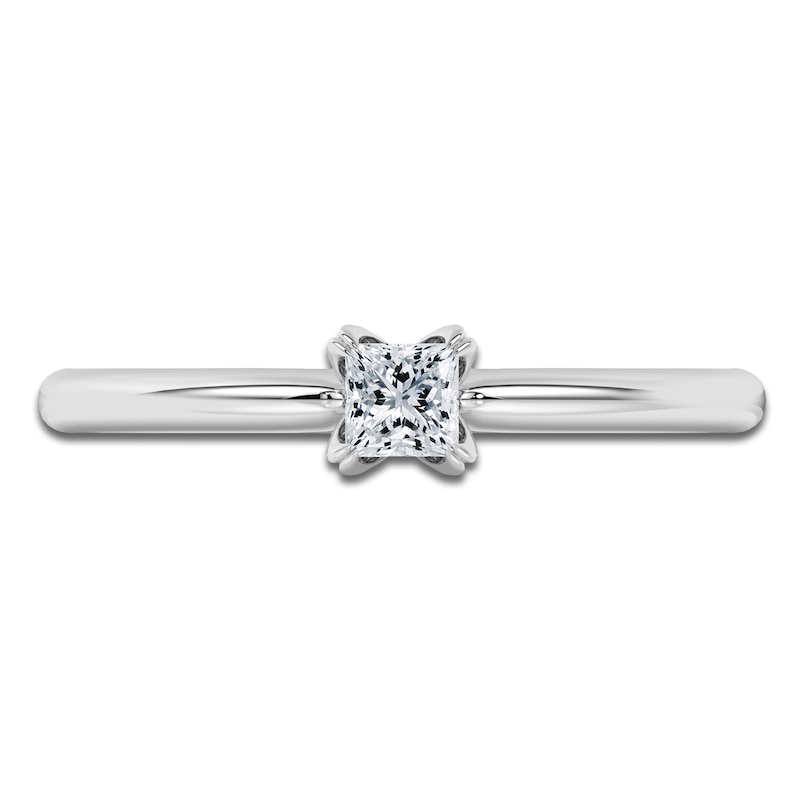 Main Image 3 of Certified Princess-Cut Diamond Solitaire Engagement Ring 1/4 ct tw Platinum (VS2/F)