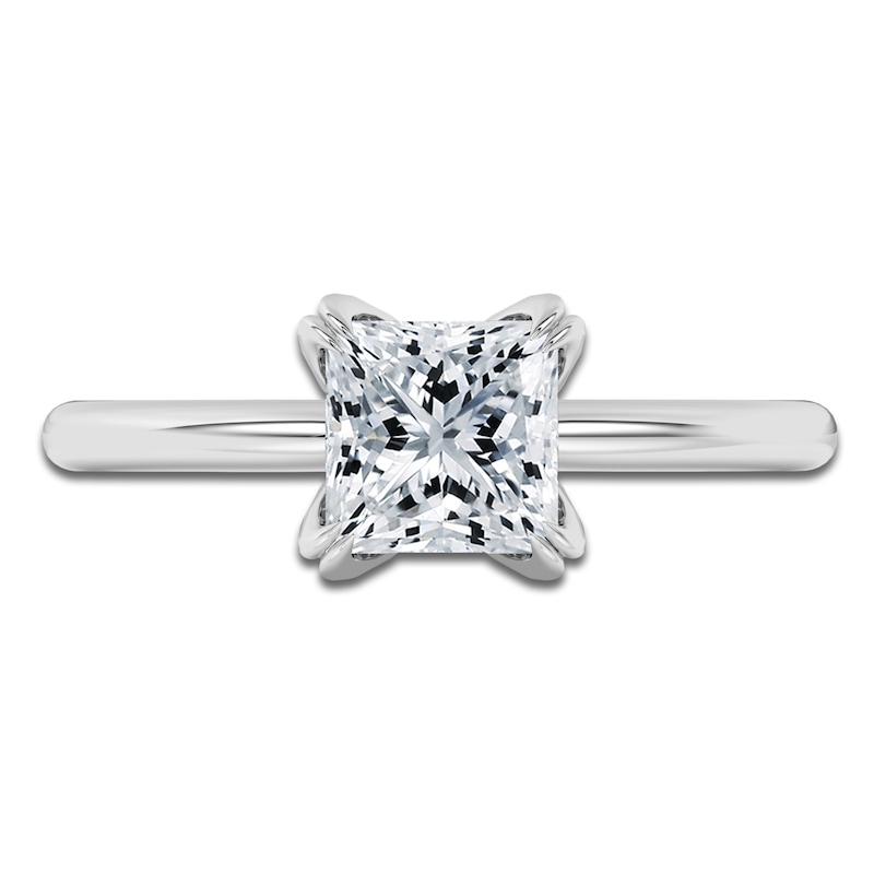 Main Image 3 of Certified Princess-Cut Diamond Solitaire Engagement Ring 1-1/2 ct tw 14K White Gold (I1/I)