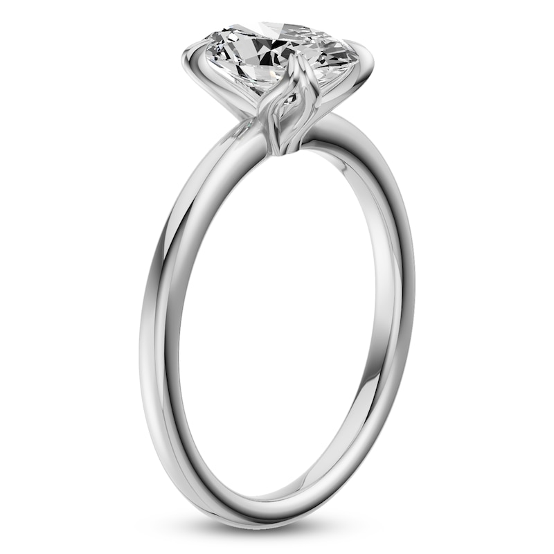 Main Image 2 of Certified Oval-Cut Diamond Solitaire Engagement Ring 1-1/2 ct tw 18K White Gold (SI2/G)
