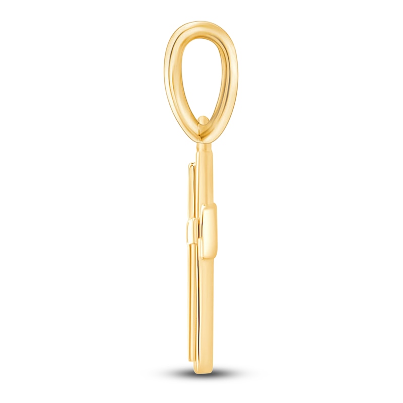 Main Image 2 of Children's Diamond Accent Cross Charm 14K Yellow Gold