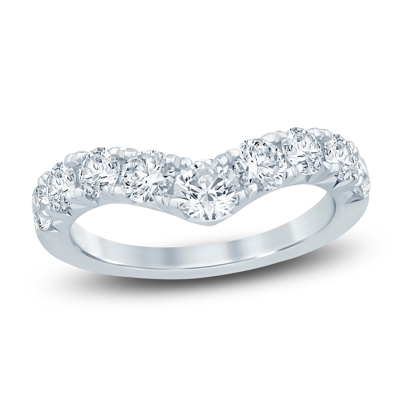 Main Image 1 of Lab-Grown Diamond Contour Anniversary Ring 1-1/2 ct tw 14K White Gold
