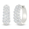 Thumbnail Image 2 of Diamond Three-Row Hoop Earrings 1 ct tw 10K White Gold