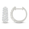 Thumbnail Image 3 of Diamond Three-Row Hoop Earrings 1 ct tw 10K White Gold