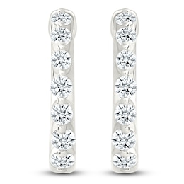 Diamond Hoop Earrings 1/2 ct tw 10K White Gold
