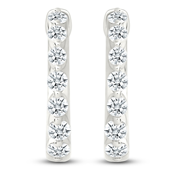 Diamond Hoop Earrings 1/2 ct tw 10K White Gold