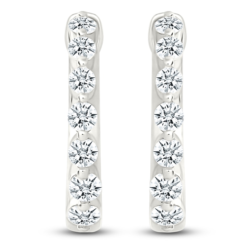 Main Image 1 of Diamond Hoop Earrings 1/2 ct tw 10K White Gold
