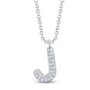Thumbnail Image 1 of Shy Creation Diamond Letter J Pavé Necklace 1/20 ct tw 14K White Gold 18" SC55028331-J
