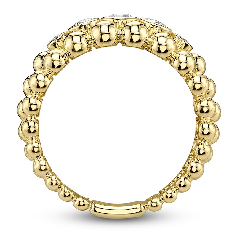 Main Image 4 of Shy Creation Diamond Three-Row Beaded Ring 1/4 ct tw 14K Yellow Gold SC55028830