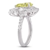 Thumbnail Image 2 of Pear-Shaped Yellow Lab-Grown Diamond & White Lab-Grown Diamond Halo Fashion Ring 4-1/2 ct tw 14K White Gold