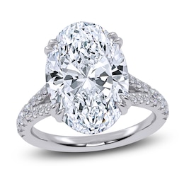 Oval-Cut Lab-Grown Diamond Engagement Ring 6-1/2 ct tw 14K White Gold