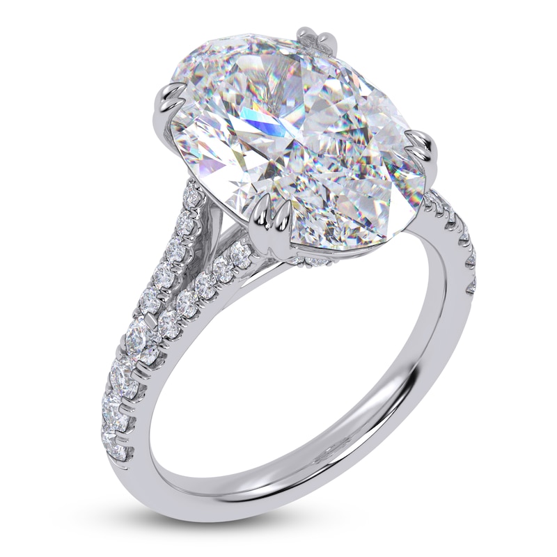 Main Image 2 of Oval-Cut Lab-Grown Diamond Engagement Ring 6-1/2 ct tw 14K White Gold