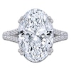 Thumbnail Image 3 of Oval-Cut Lab-Grown Diamond Engagement Ring 6-1/2 ct tw 14K White Gold