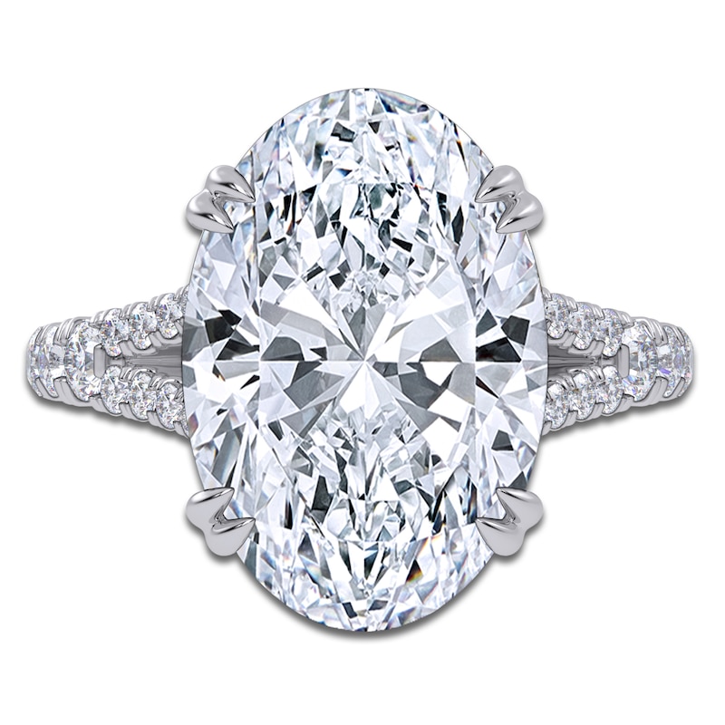 Main Image 3 of Oval-Cut Lab-Grown Diamond Engagement Ring 6-1/2 ct tw 14K White Gold